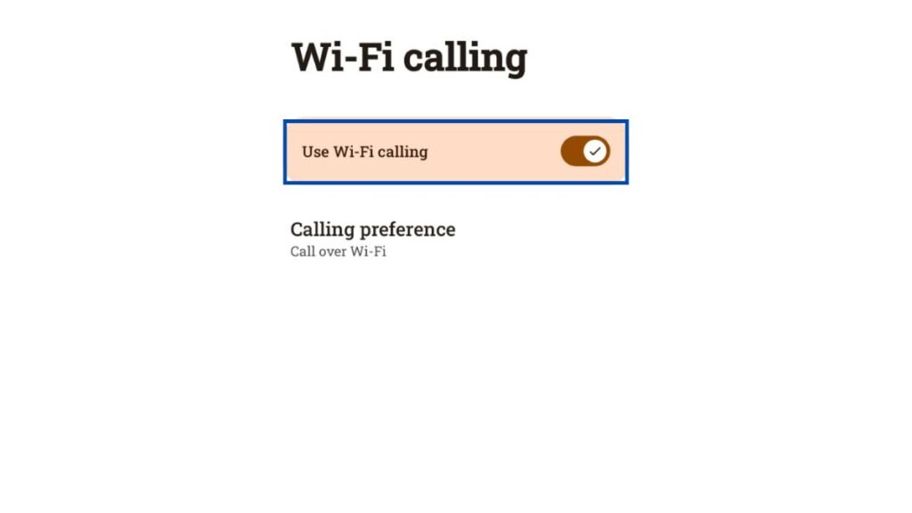 Android phone settings screen showing BSNL Wi-Fi Calling and VoWiFi activation options