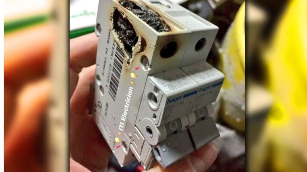 MCB installed in a home electrical board providing protection against electrical faults and surges