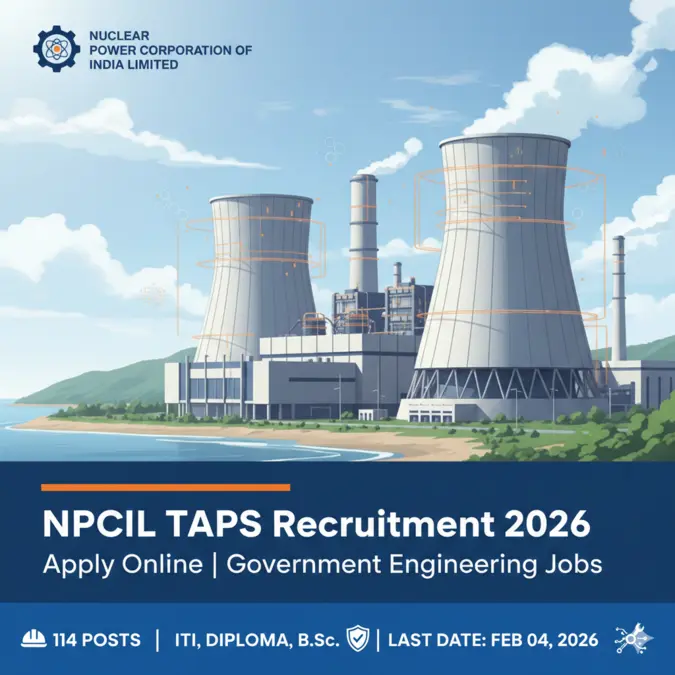 NPCIL TAPS Recruitment 2026 Apply Online for 114 Technical Posts