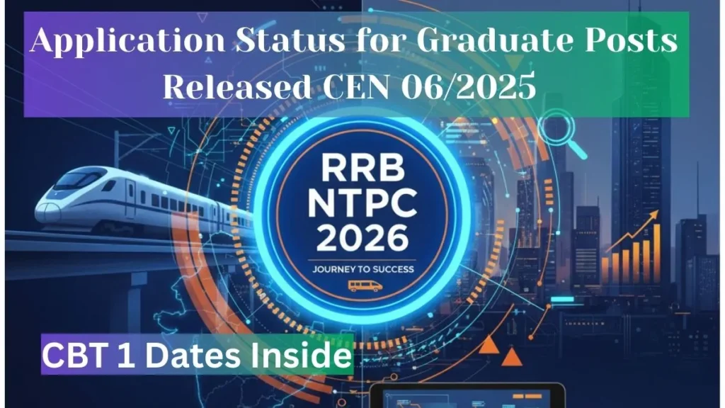 RRB NTPC 2026 Application Status Check CEN-06-2025